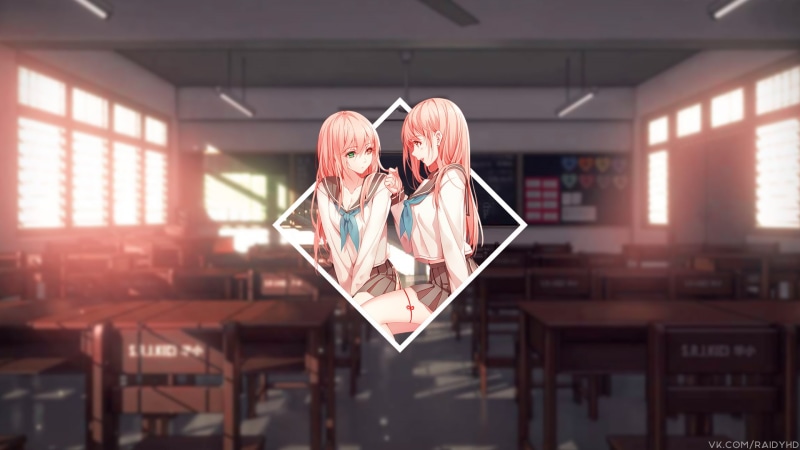 school, anime, anime girls, school uniform, 1080P, picture-in-picture