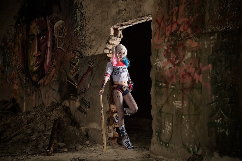 Harley Quinn, women, 1080P, model, Asian, cosplay