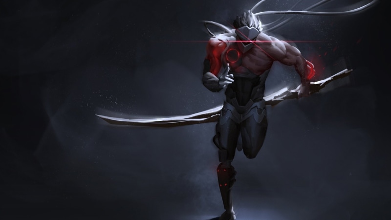 Blackwatch, Ninja, video games, Overwatch, 1080P, artwork, katana, digital art, Genji (Overwatch)