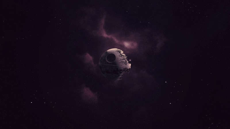 night, galaxy, space exploration, space, scenics - nature, dark, artwork, beauty in nature, Death Star, sky, nature, Star Wars, star field, outdoors, planet - space