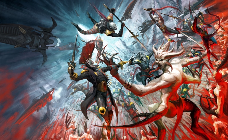 eldar, Slaanesh, chaos, demons, Keeper of Secrets, Warhammer 40 000, 1080P, harlequins