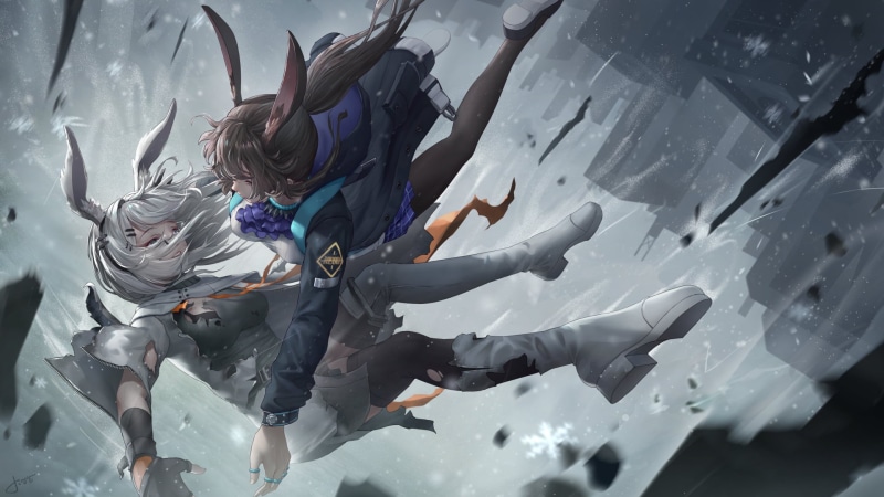 digital art, illustration, video games, fantasy girl, rain, video game girls, anime, 1080P, fan art, Arknights, fantasy art, 2D, science fiction, Jay Xu