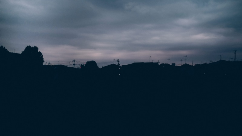 building exterior, silhouette, nature, sad, landscape, copy space, outdoors, sky, environment, home, dark, scenics - nature, tokyo, city, japan, dramatic sky