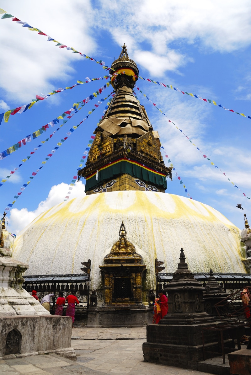 tibet, nepal, gompa, temple - Building, ornate, no people, nature, spire, the past, pagoda, building exterior, asia, prayer Flag, low angle view, history