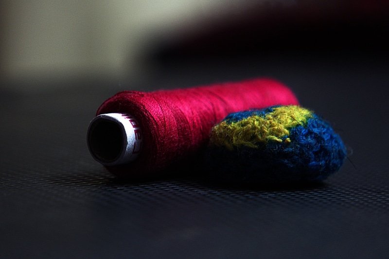 wool, spool, embroidery, single object, tailor, craft, material, thread, sewing, two objects, studio shot, sewing item, multi Colored, still life, no people