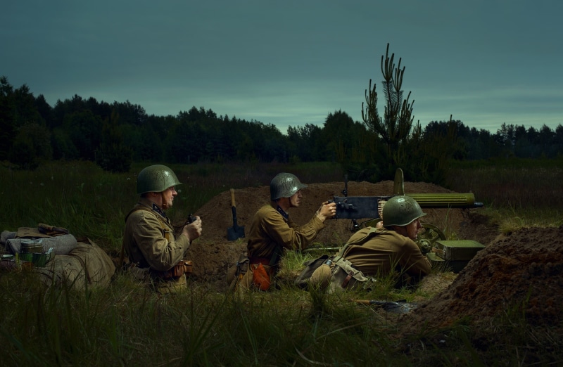 The Soviet Army, The Great Patriotic War, military history, May 9, for the holiday of the great victory, war, Victory day, Banner, 1080P, machine gun