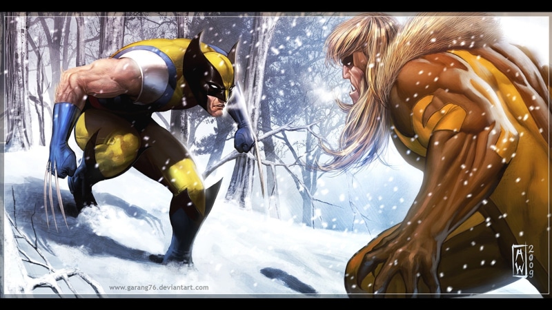 winter sport, Wolverine, men, people, comics, real people, outdoors, two people, sabertooth, adult, mountain, day, lifestyles, headwear, nature, 1080P