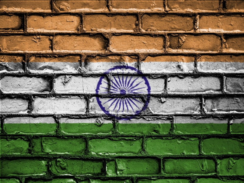 banner, brick, 4K, textured, national, india, multi colored, wall, full frame, day, shape, nation, wall - building feature, building exterior, patriotic