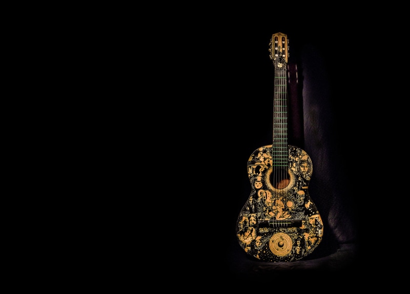 guitar, music, background, 8K