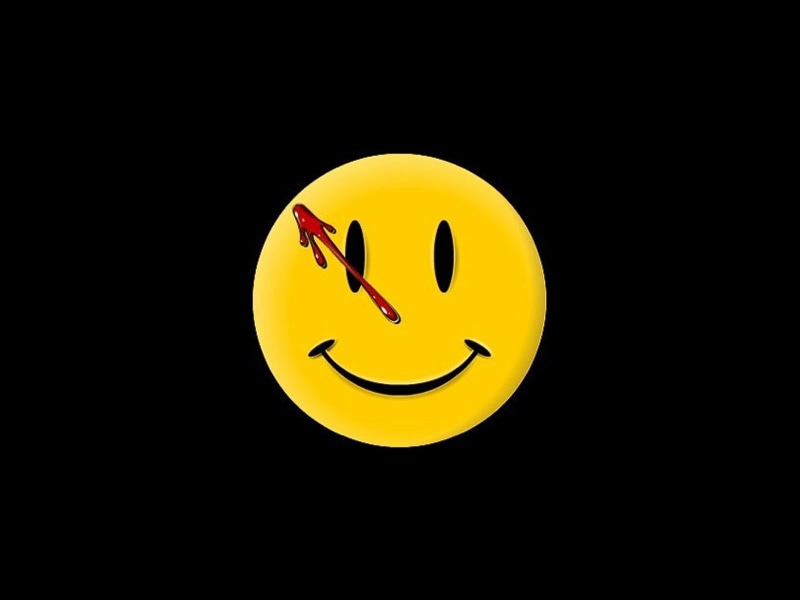 studio shot, Watchmen, shape, dark, 720P, geometric shape, circle, human representation, no people, anthropomorphic, single object, yellow, anthropomorphic face