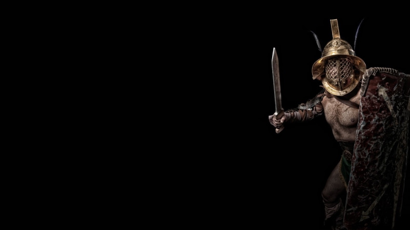 studio shot, human body part, tattoo, 1080P, character, shield, one person, representation, copy space, helmet, weapon, lifestyles, close-up