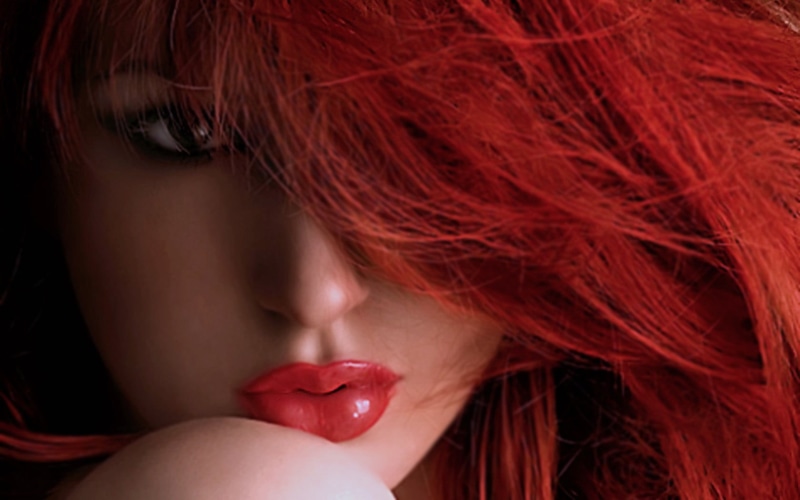 human face, adult, beautiful woman, contemplation, young women, beauty, young adult, close-up, human hair, headshot, anime, 720P, illustration, red lipstick