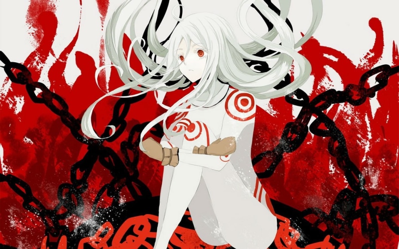 Shiro (Deadman Wonderland), 720P, creativity, red, holiday, representation, christmas, white color, no people, indoors, anime girls, low angle view, decoration