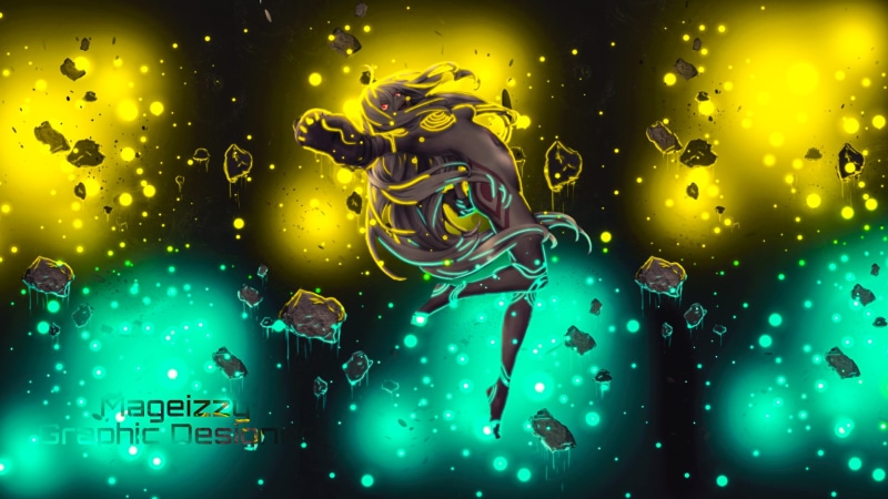 no people, close-up, illuminated, pattern, anime, water, Deadman Wonderland, blue, swimming, marine, drop, green color, yellow, glass - material, wet, 1080P
