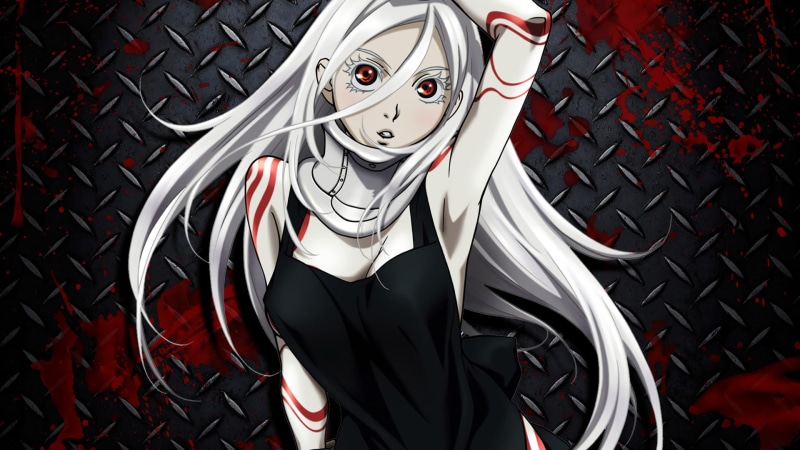 1080P, Anime, Steel, Deadman Wonderland, Shiro (Deadman Wonderland), Red, White, Blood