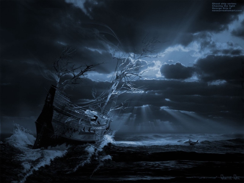 black, branch, nature, sun rays, scenics - nature, house, dark, cloud - sky, no people, beauty in nature, lightning, waves, painting, motion, clouds, surreal