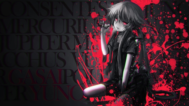 Mirai Nikki, anime, 1080P, yandere, Gasai Yuno