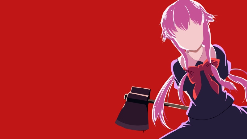 Gasai Yuno, anime girls, Mirai Nikki, 4K