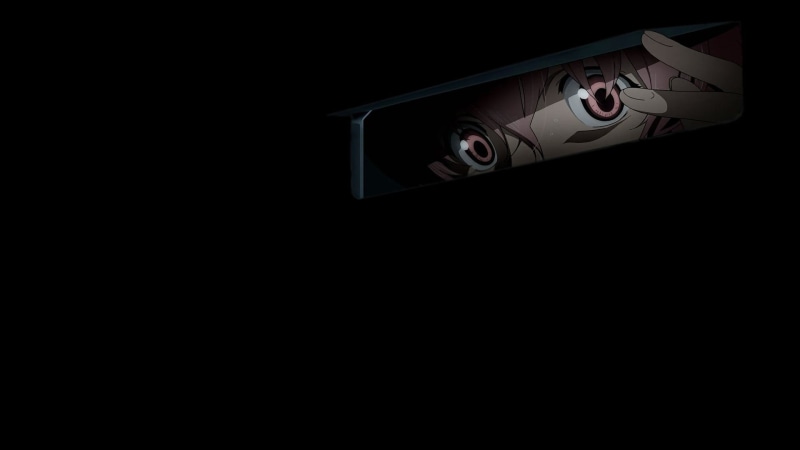 communication, retro styled, Mirai Nikki, no people, low angle view, copy space, night, security, dark, anime girls, yandere, illuminated, studio shot