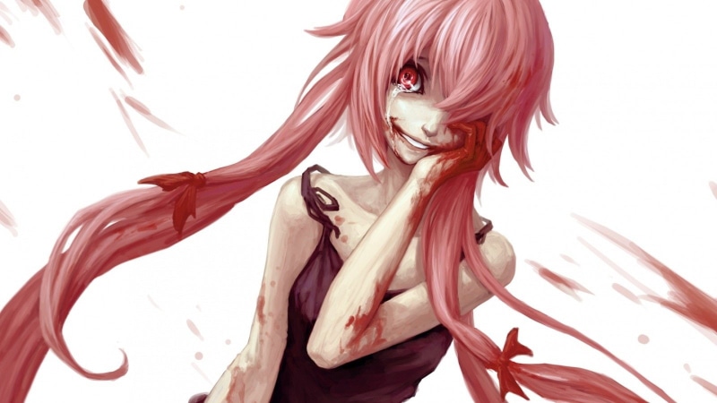 Mirai Nikki, Yuno Gasai, 720P, Anime, Blood, Tears