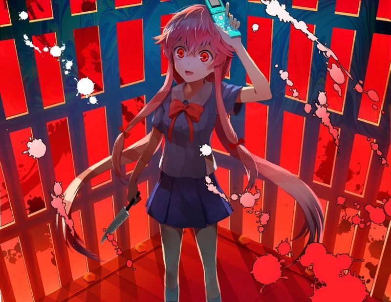 creativity, Mirai Nikki, business, representation, anime girls, leisure activity, day, art and craft, Gasai Yuno, human representation, standing, 480P