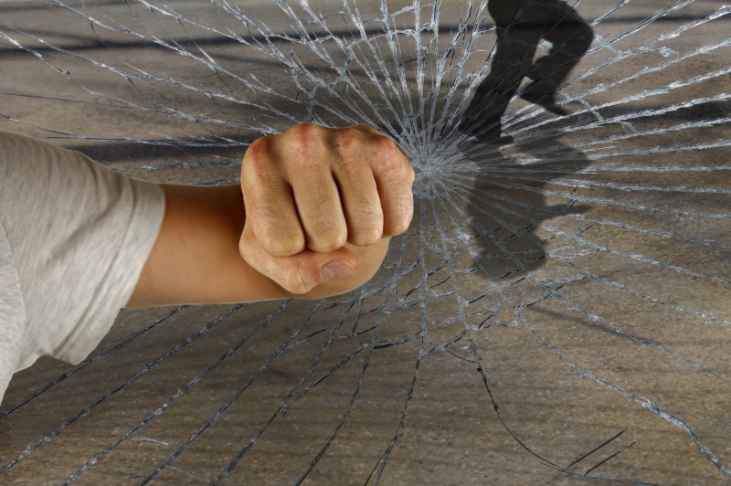 burglary, broken glass, indoors, low section, human finger, mafia, glass breakage, pattern, escape, threat, fragmented, jeans, victims, human limb, flooring