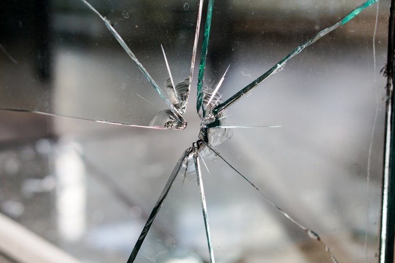 disc, bad condition, fragility, misfortune, glass, shard, cracked, close-up, damage, structure, window pane, fragmented, outdoors, jumped, hole, day, shattered glass