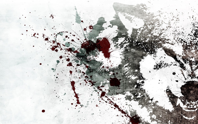 abstract, wolf, digital/artwork, blood, splatter, hd, 1080P