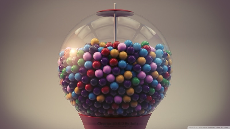 balls, digital art, render, CGI, 1080P, bubble gum, 3D