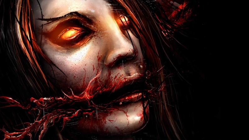 eyes, face, 1080P, creepy, drawing, blood, heavy, Grin, hard, Chelsea, rock, macabre, Dark, horror, Metal, demon