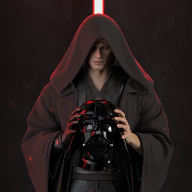 Anakin Skywalker, red eyes, Sith, Star Wars, tears, 1080P, evil, CGI, hoods, men, red light, Darth Vader, helmet, angry, Ed Pantera