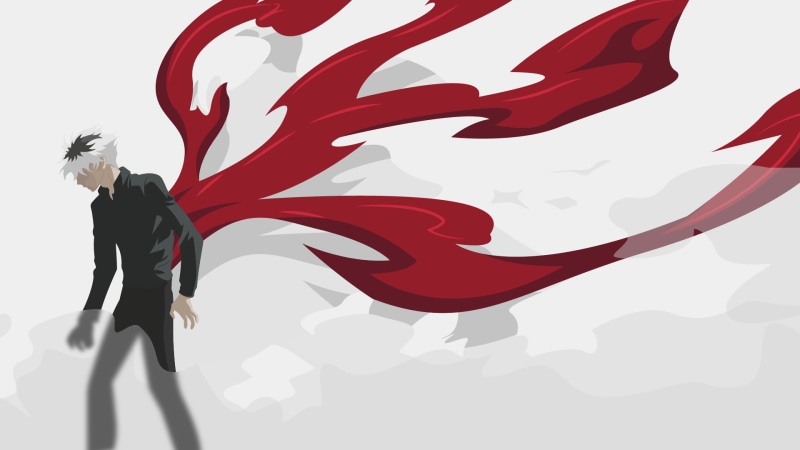 Minimalist, Two-Toned Hair, Anime, Ken Kaneki, White Hair, Tokyo Ghoul:re, Boy, Kagune (Tokyo Ghoul), 1080P, Black Hair, Haise Sasaki