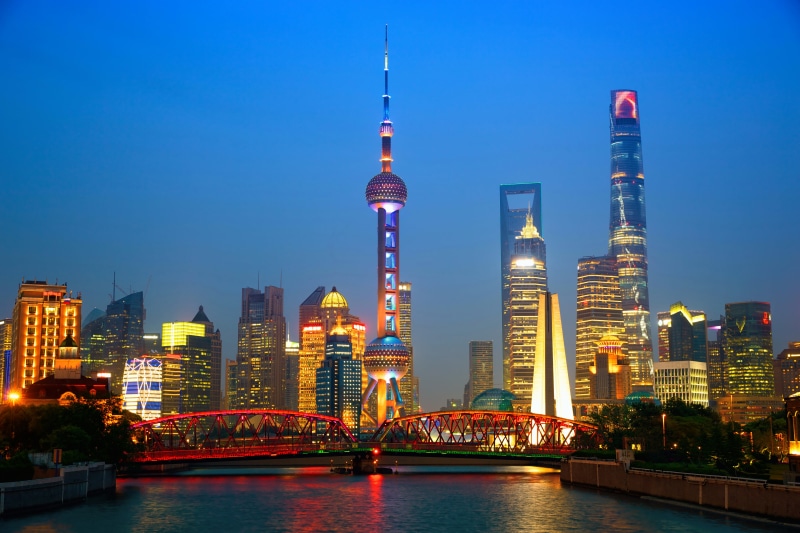 no people, Shanghai, water, home, travel, nature, skyscraper, lights, tower, cityscape, night, outdoors, tall - high, urban skyline, spire, 5K, building