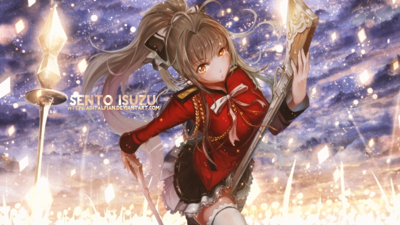 Amagi Brilliant Park, Isuzu Sento, male likeness, human representation, christmas ornament, representation, event, female likeness, text, cold temperature