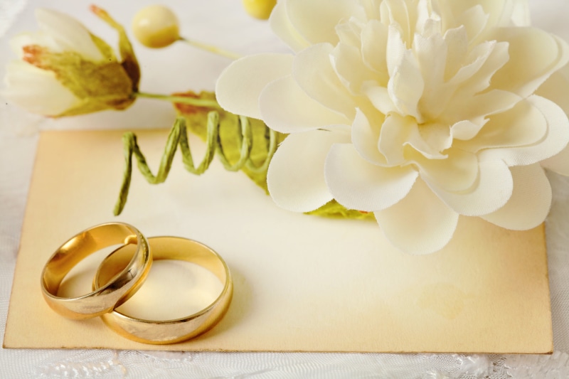 gift, white, 5K, luxury, wedding, still life, flowering plant, positive emotion, jewelry, celebration, ribbon, rings, near, decoration, illustration, petaled
