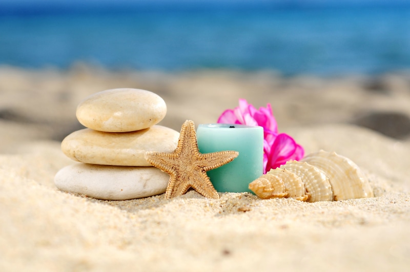 coastline, stone - Object, tranquil Scene, beach, starfish, votive, close-up, marine, holiday, selective focus, animal wildlife, tropical Climate, summer