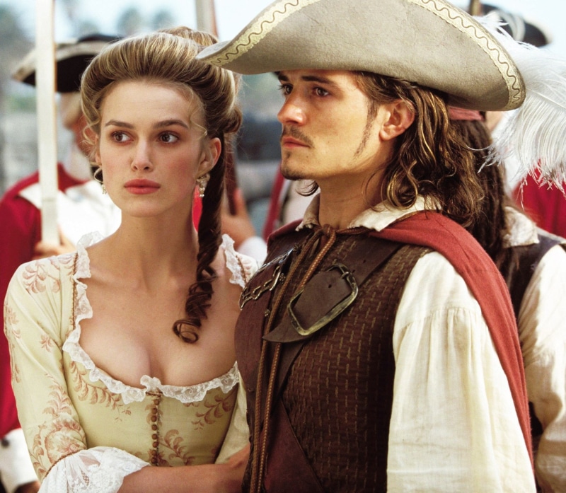 real people, young men, couple - relationship, Elizabeth Swann, young adult, looking at camera, Keira Knightley, young women, Will Turner, Pirates Of The Caribbean