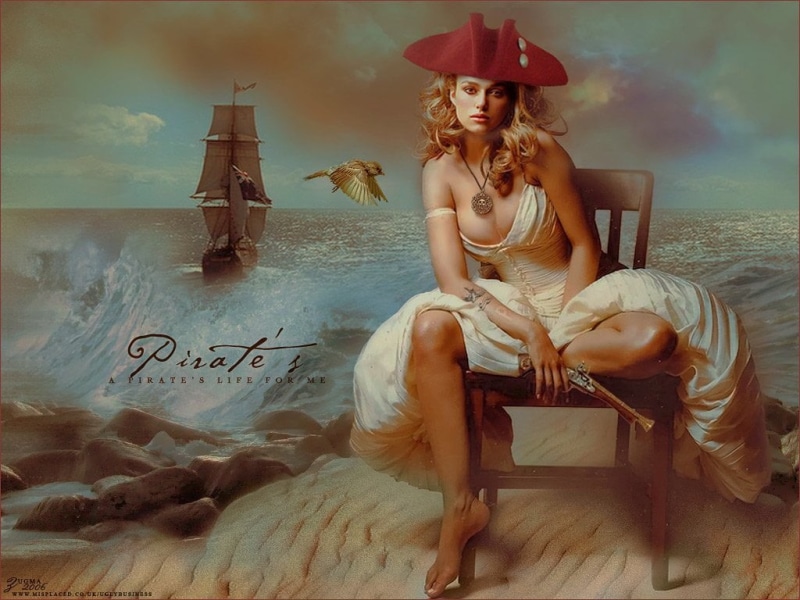 young adult, sky, fashion, land, Actresses, water, beauty in nature, chair, sitting, clothing, seat, 480P, hairstyle, pirates, full length, Blonde, one person