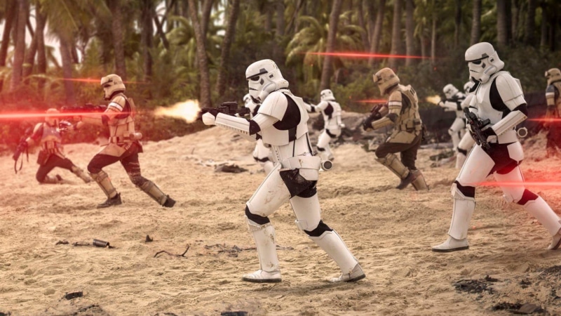 Star Wars, beach, blaster, battle, Rogue One: A Star Wars Story, 1080P, Storm Troopers