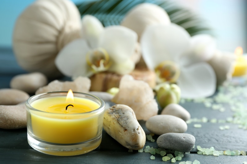 stones, salt, relax, freshness, plant, candles, votive, pebble, selective focus, Spa, candle, wellbeing, no people, close-up, stone, food, still life, nature