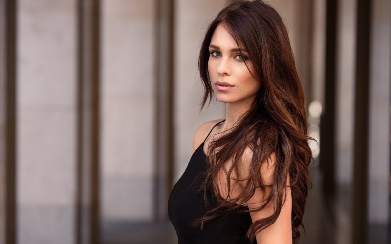young adult, brown hair, fashion, portrait, beauty, hot girl image 1920x1200, hair, long hair, standing, looking at camera, one person, focus on foreground