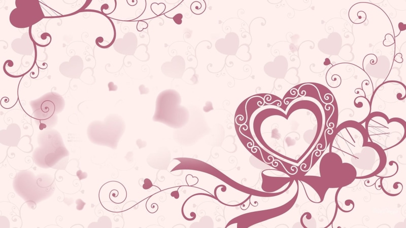 pink, hearts, valentine, ribbon, romantic, valentines day, vines, bows, 1080P, abstract, 3d and abstract
