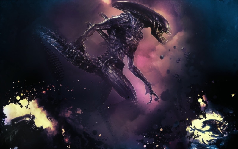 alien, disguise, aliens, one person, indoors, sea life, waist up, underwater, 1080P, marine, holding, smoke - physical structure, nature, digital, human body part