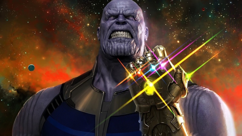 outdoors, Thanos, holding, low angle view, creativity, Josh Brolin, art and craft, sculpture, night, human representation, statue, Avengers: Infinity War