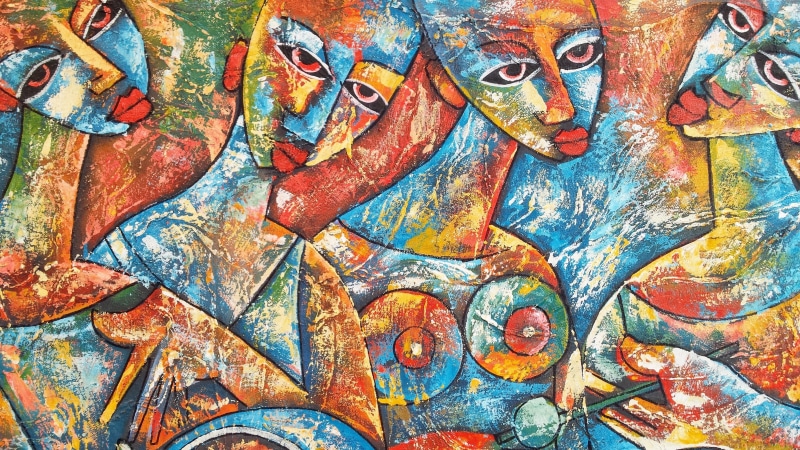 four, full frame, close-up, art and craft, wood - material, artistic, 4K, craft, abstract backgrounds, paintings, day, pattern, graffiti, paint, art, oil paint