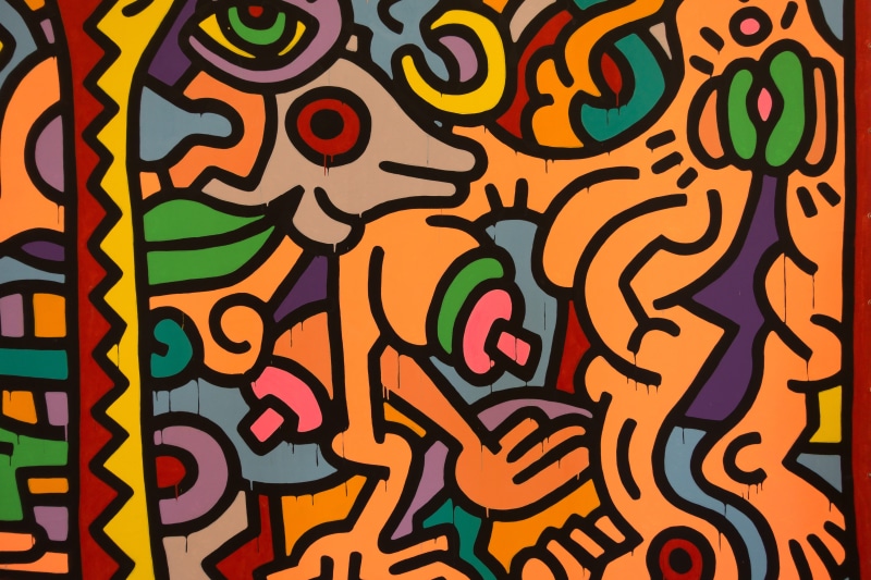 wall - building feature, full frame, choice, Exhibition, pattern, oil, kunsthalle, indoors, close-up, art, variation, art and craft, abundance, detail