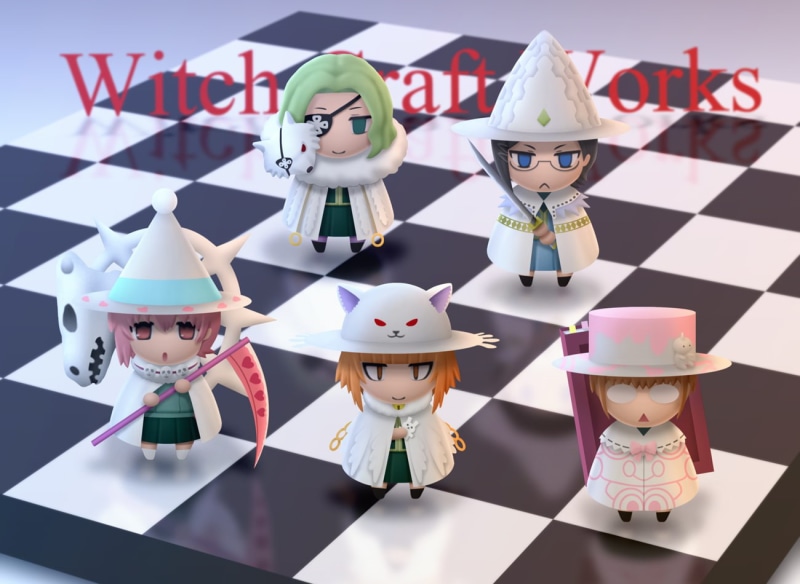 craft product, indoors, toy, 720P, food and drink, craft, studio shot, art and craft, male likeness, render, table, still life, CGI, figurines, day, anime