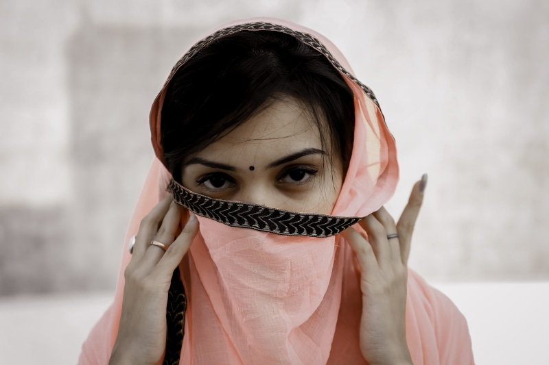 hijab, young adult, lifestyles, wear, scarf, focus on foreground, wearing, female, women, human face, beauty, casual clothing, looking at camera, pretty