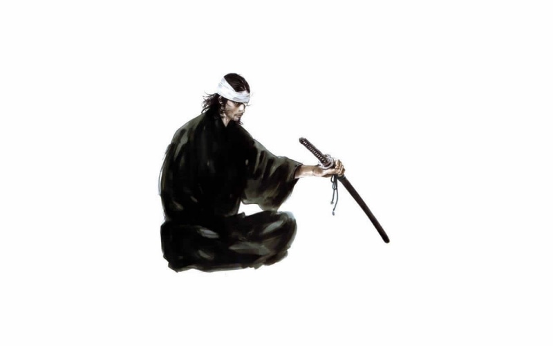 Miyamoto Musashi, katana, 720P, samurai, manga