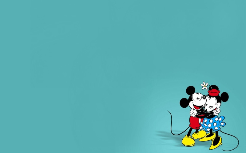 toy, illustration, fun, mouse, hugging, minnie, mickey, creativity, disney, Cartoons, cartoon, human representation, mammal, colored background, red, standing